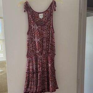 Misa Los Angeles Red and Pink Sleeveless Dress